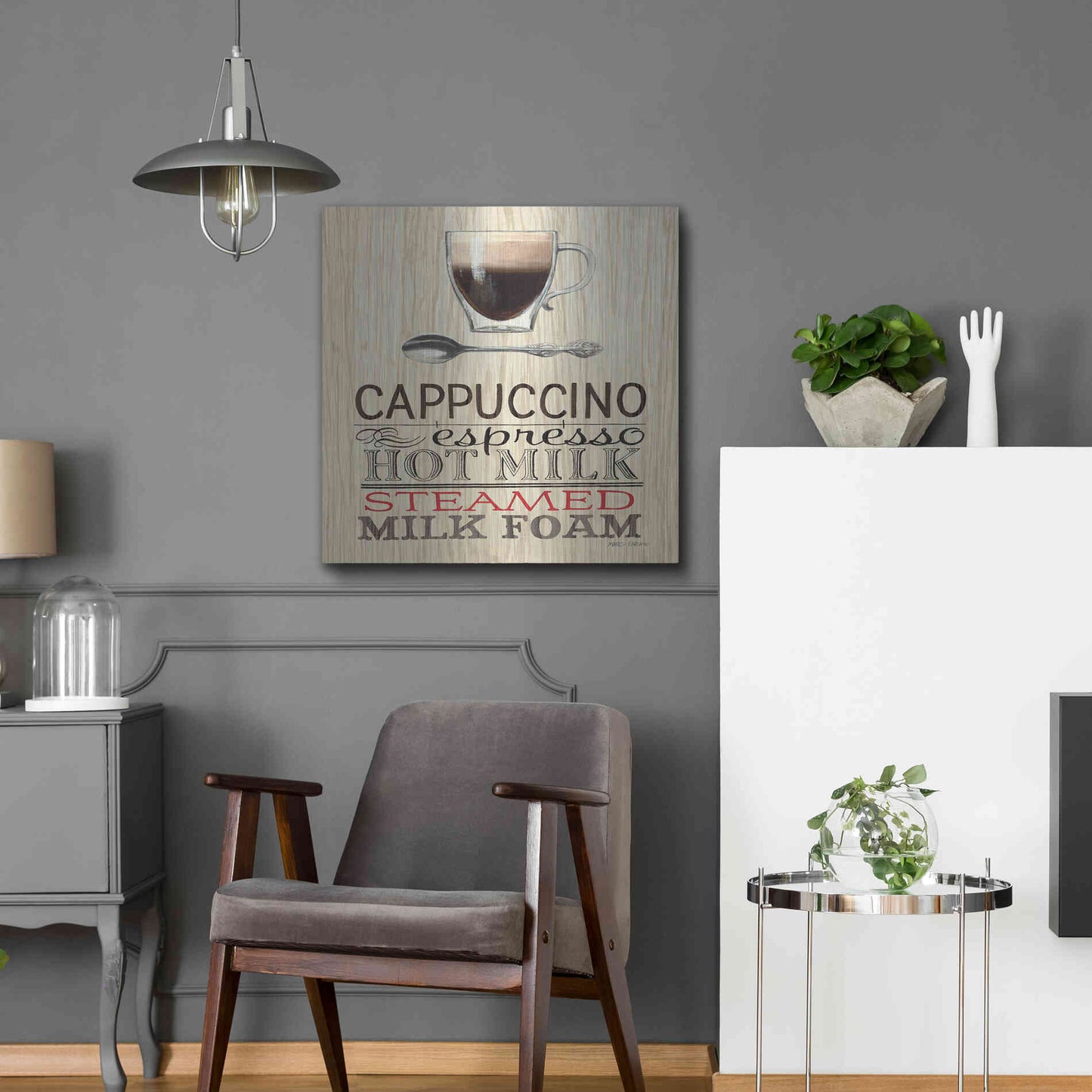 Luxe Metal Art 'Cappuccino' by Marco Fabiano, Metal Wall Art,24x24