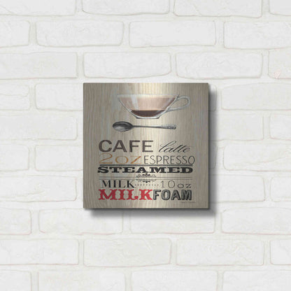 Luxe Metal Art 'Cafe Latte' by Marco Fabiano, Metal Wall Art,12x12