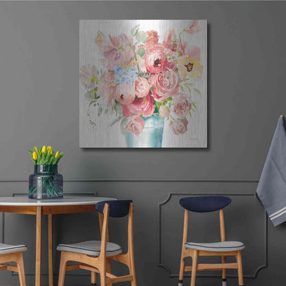 Luxe Metal Art 'Boho Bouquet VII' by James Wiens, Metal Wall Art,36x36