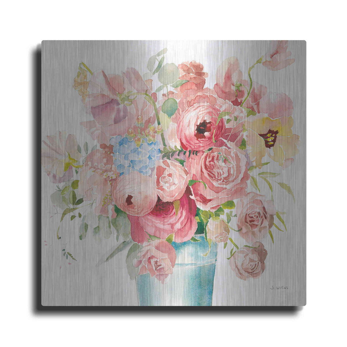 Luxe Metal Art 'Boho Bouquet VII' by James Wiens, Metal Wall Art
