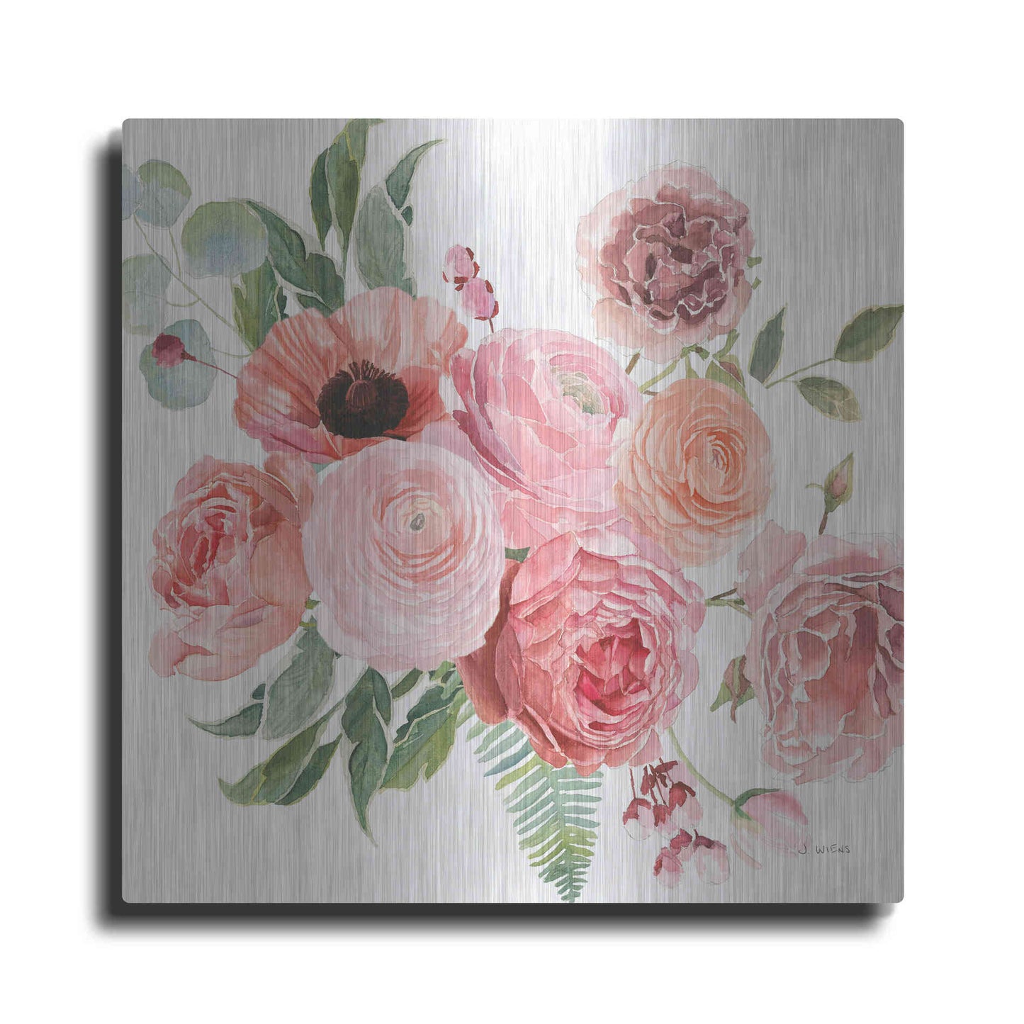 Luxe Metal Art 'Boho Bouquet VIII' by James Wiens, Metal Wall Art