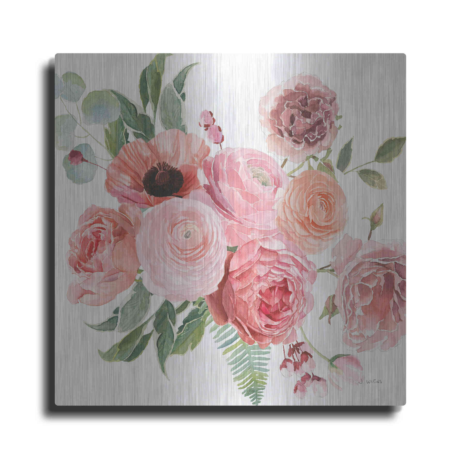 Luxe Metal Art 'Boho Bouquet VIII' by James Wiens, Metal Wall Art