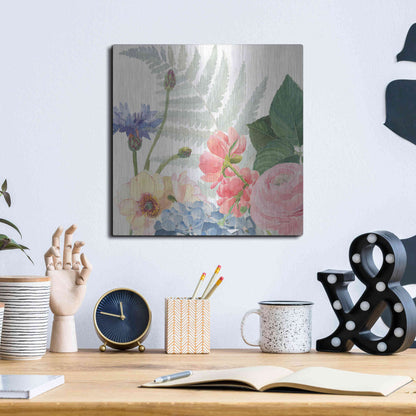 Luxe Metal Art 'Boho Bouquet IX' by James Wiens, Metal Wall Art,12x12