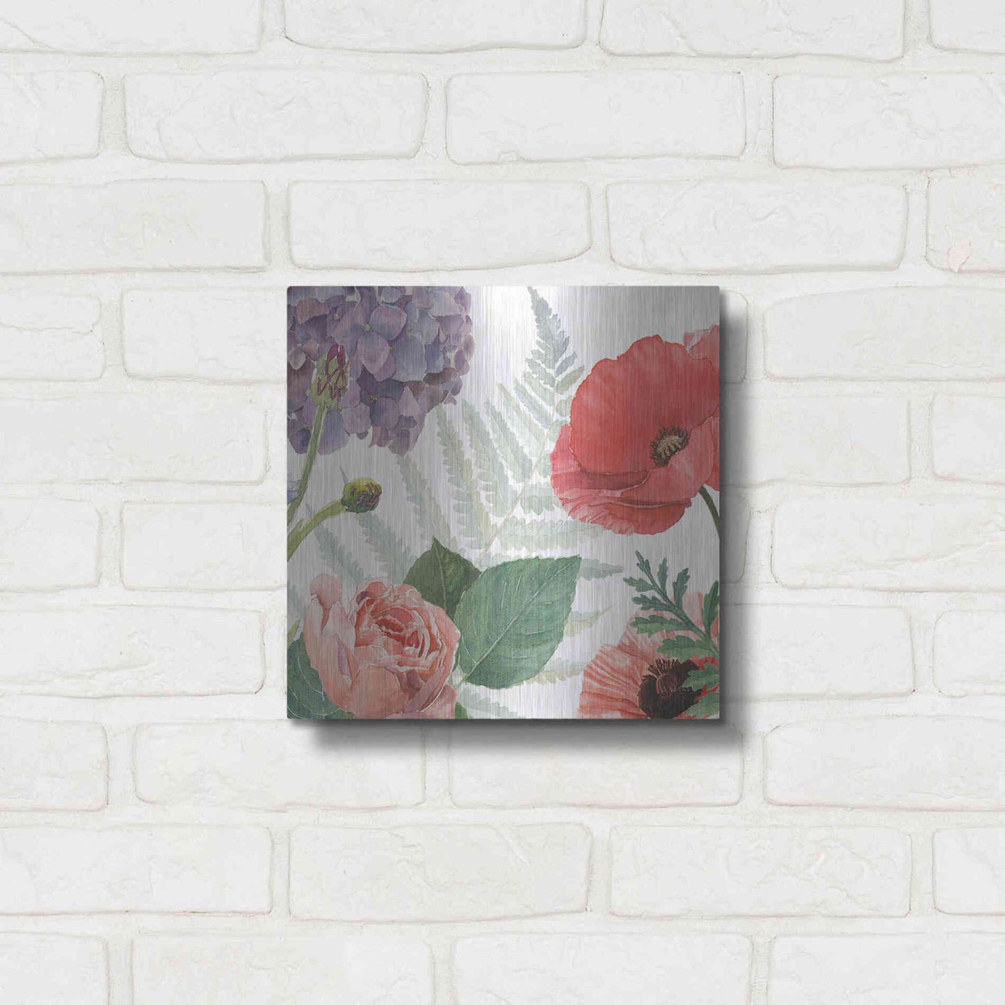 Luxe Metal Art 'Boho Bouquet XI' by James Wiens, Metal Wall Art,12x12