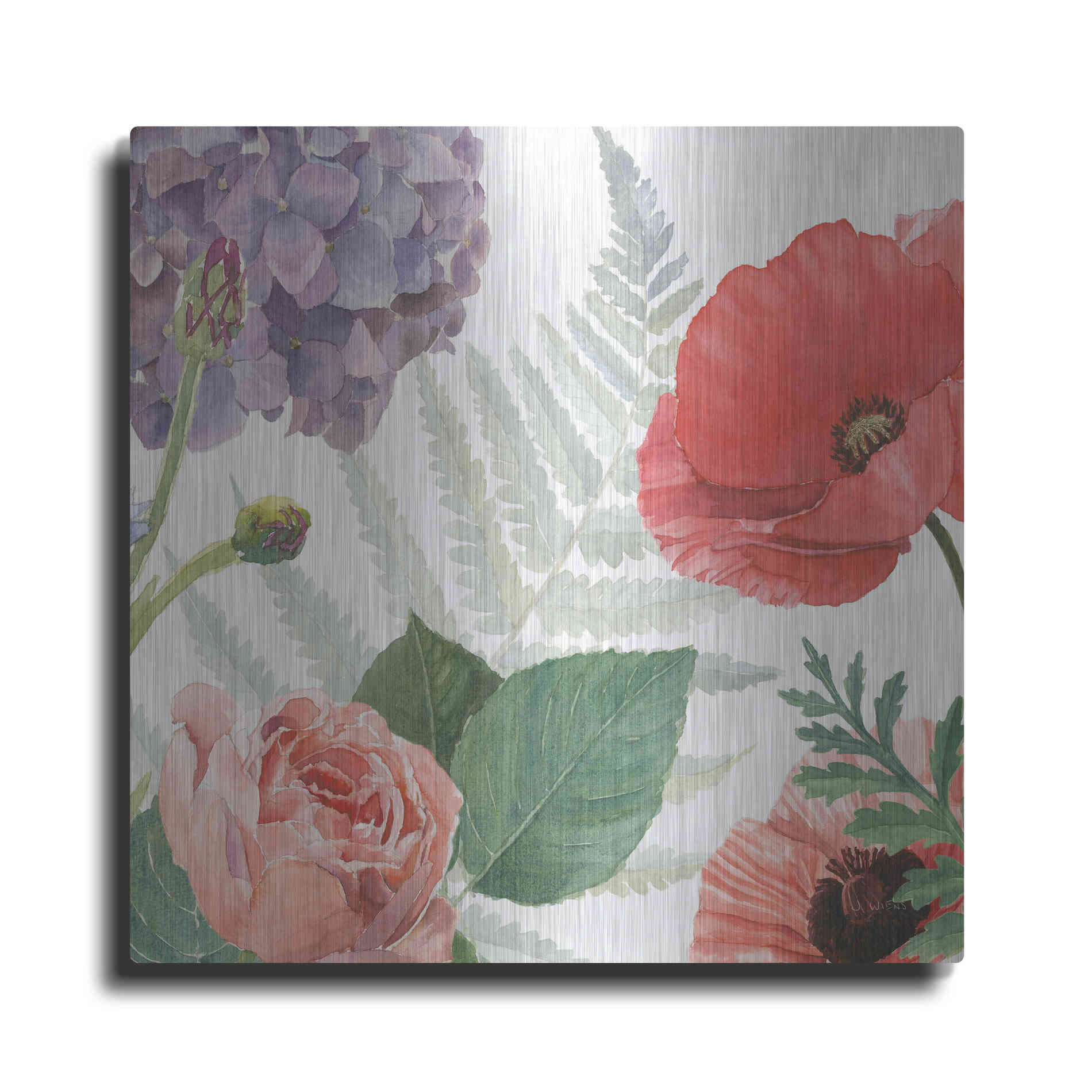 Luxe Metal Art 'Boho Bouquet XI' by James Wiens, Metal Wall Art