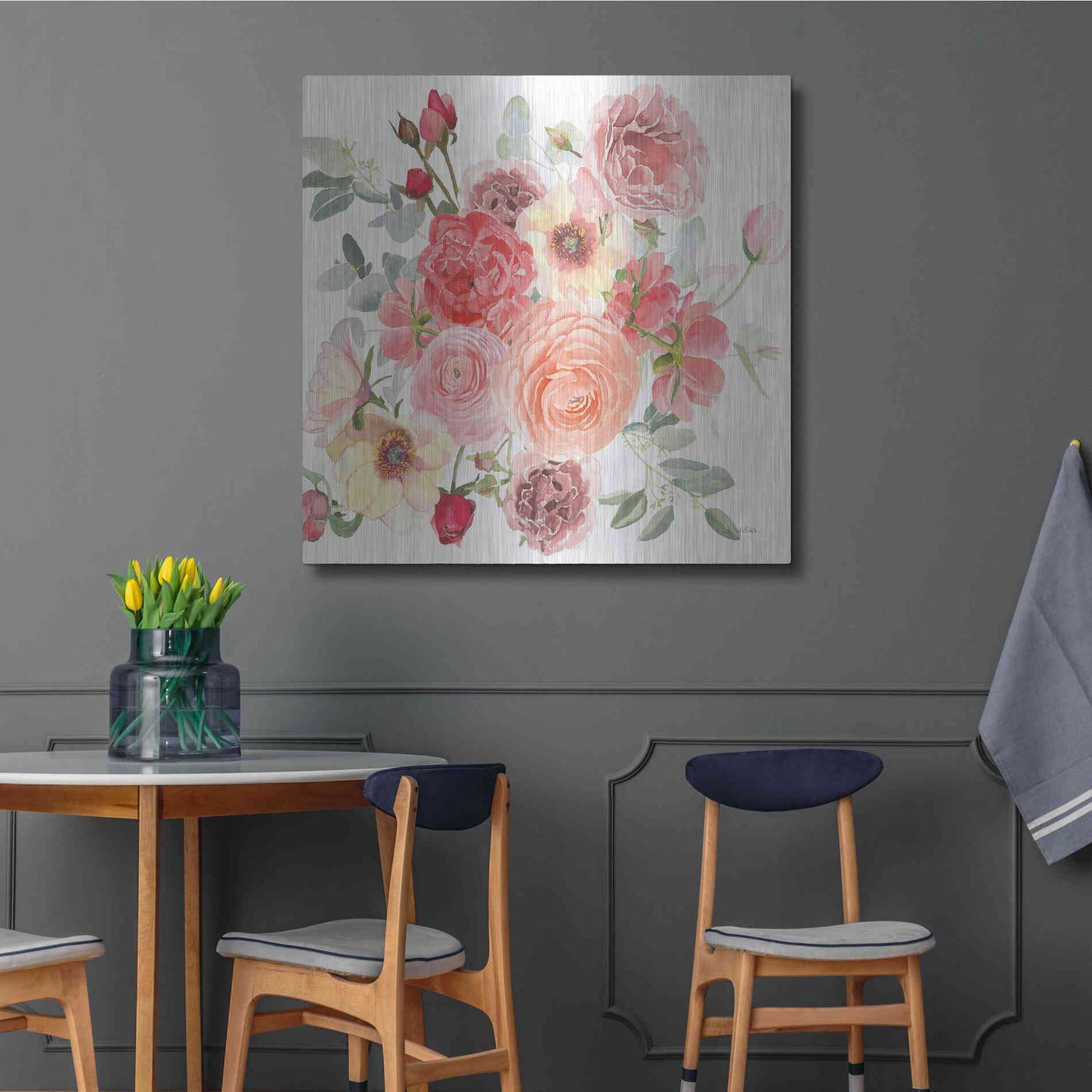 Luxe Metal Art 'Boho Bouquet XIV' by James Wiens, Metal Wall Art,36x36