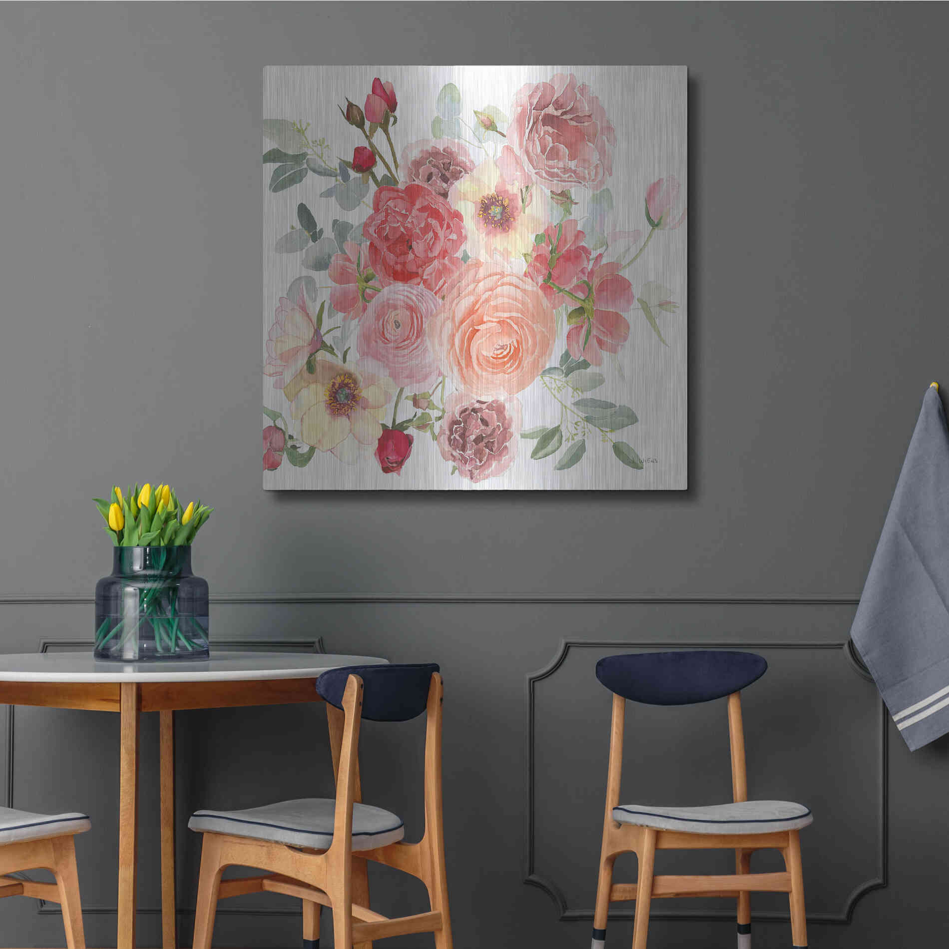 Luxe Metal Art 'Boho Bouquet XIV' by James Wiens, Metal Wall Art,36x36