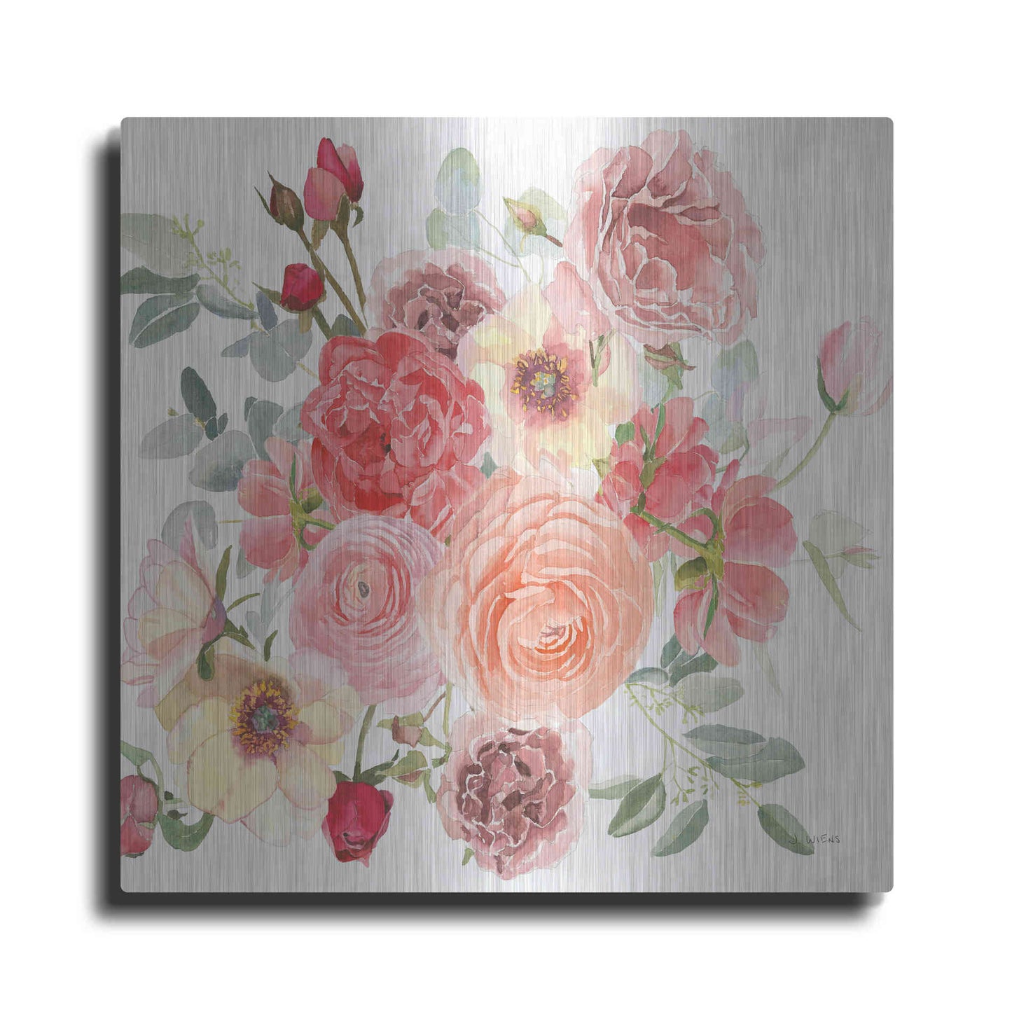Luxe Metal Art 'Boho Bouquet XIV' by James Wiens, Metal Wall Art
