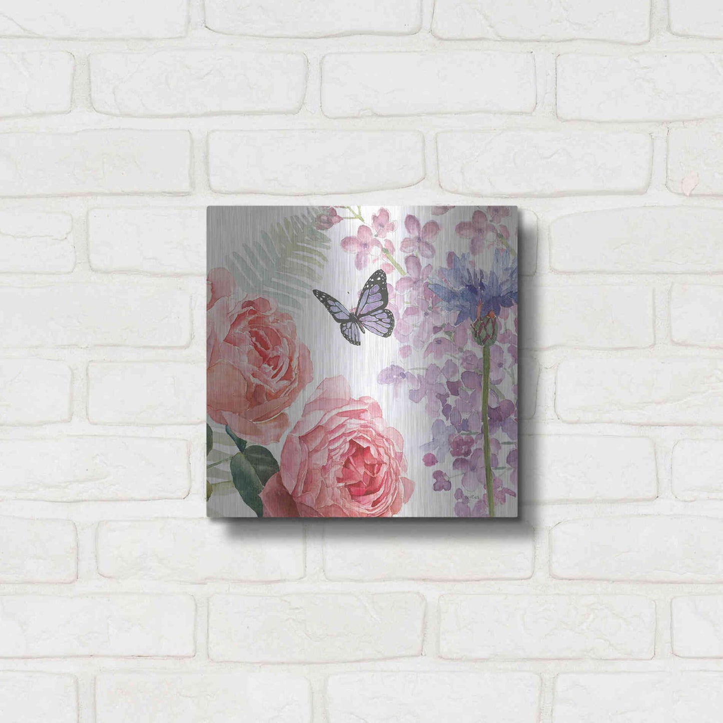 Luxe Metal Art 'Boho Bouquet XV' by James Wiens, Metal Wall Art,12x12