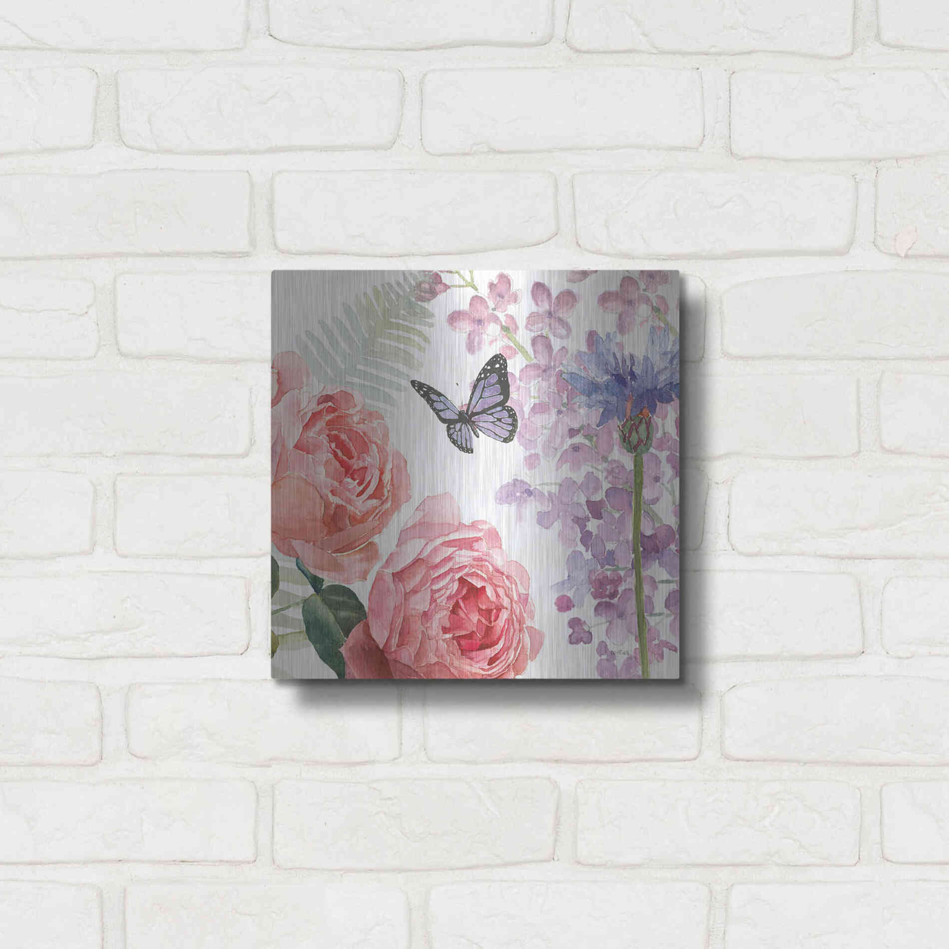 Luxe Metal Art 'Boho Bouquet XV' by James Wiens, Metal Wall Art,12x12