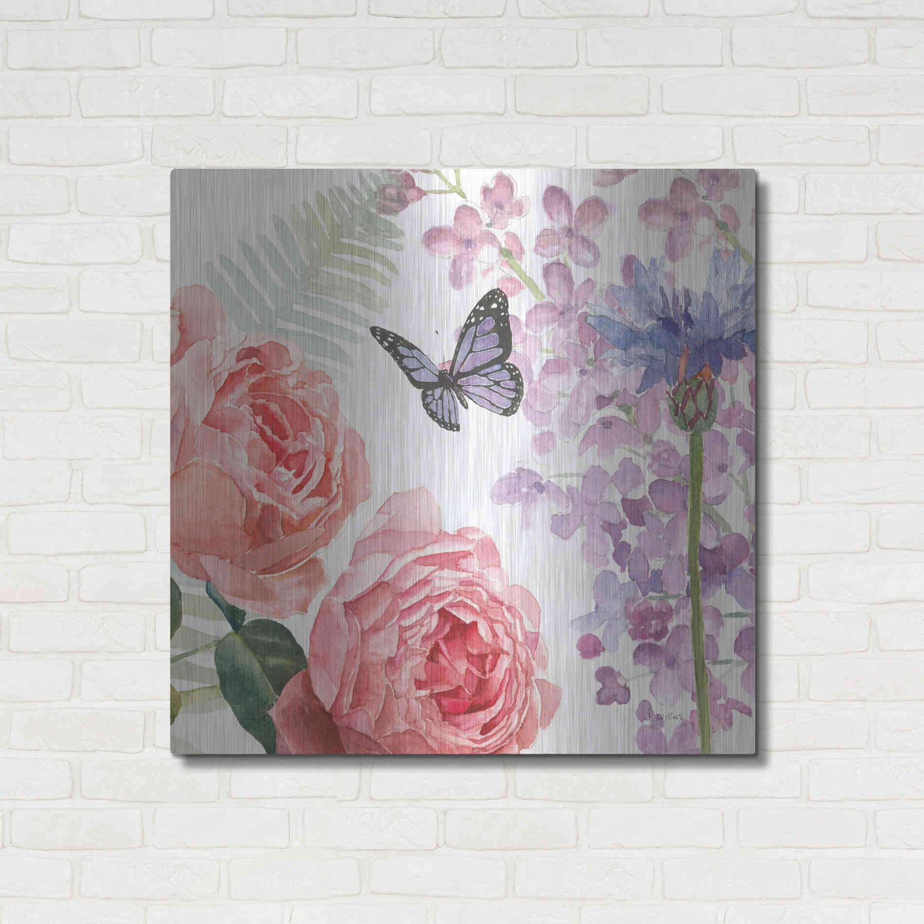 Luxe Metal Art 'Boho Bouquet XV' by James Wiens, Metal Wall Art,36x36