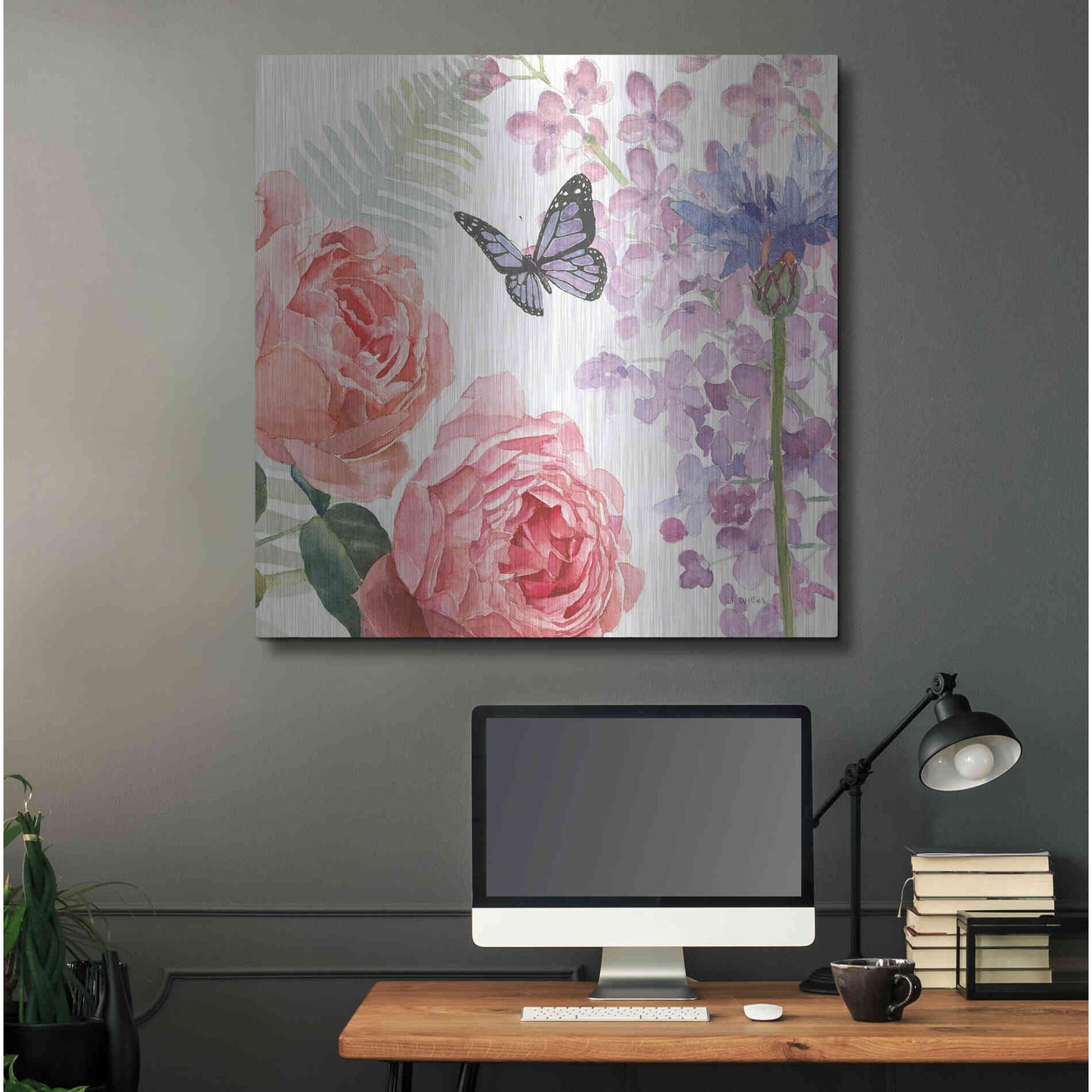 Luxe Metal Art 'Boho Bouquet XV' by James Wiens, Metal Wall Art,36x36