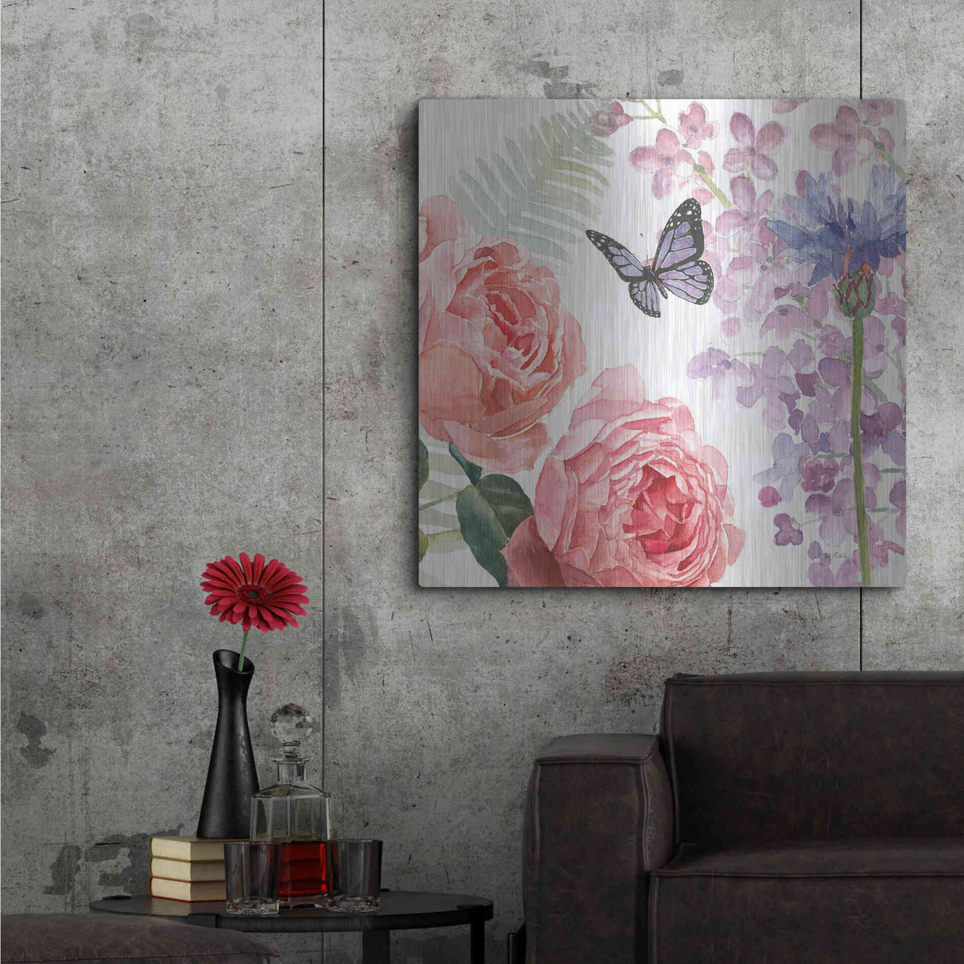 Luxe Metal Art 'Boho Bouquet XV' by James Wiens, Metal Wall Art,36x36