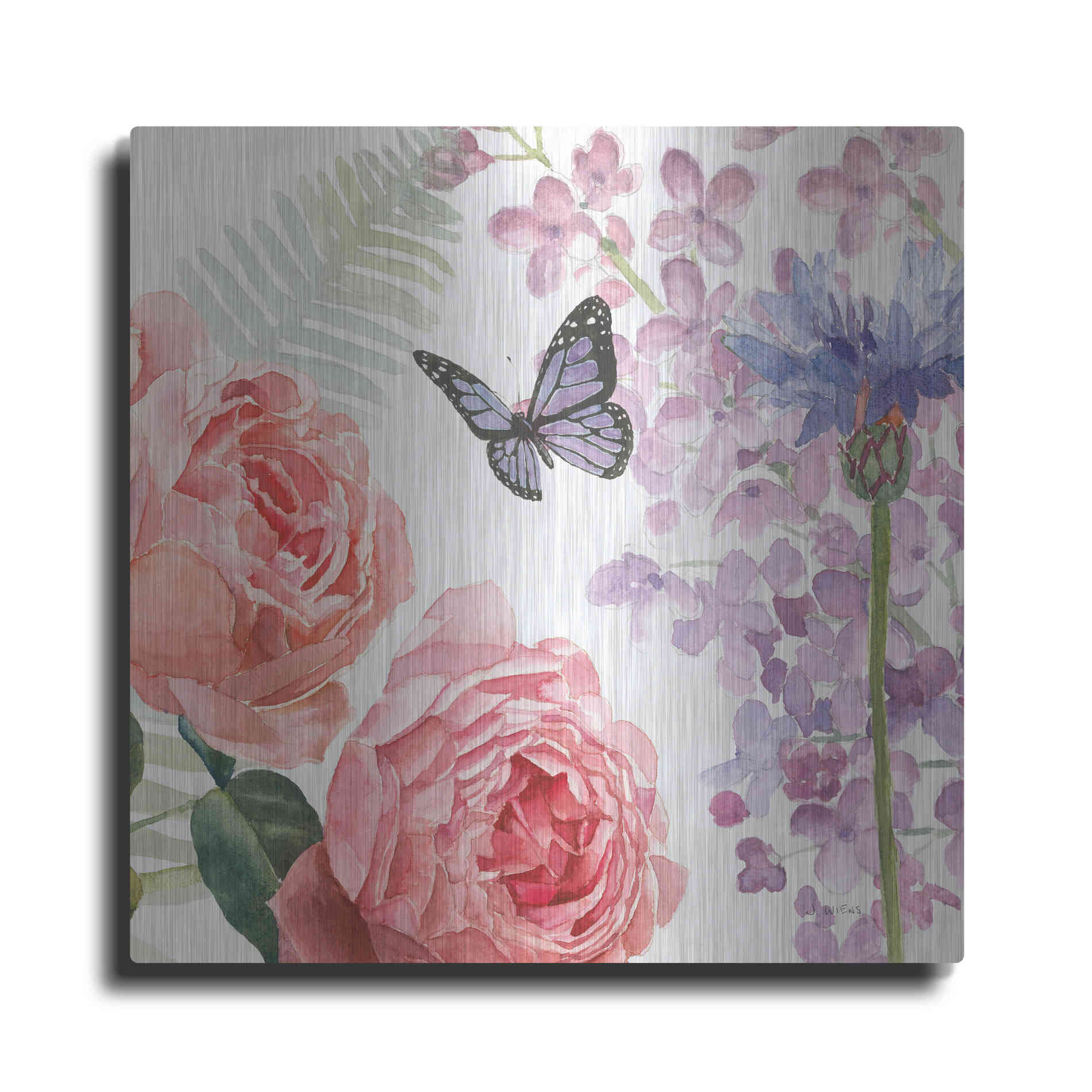 Luxe Metal Art 'Boho Bouquet XV' by James Wiens, Metal Wall Art