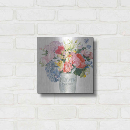 Luxe Metal Art 'Boho Bouquet XVII' by James Wiens, Metal Wall Art,12x12