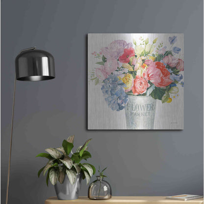 Luxe Metal Art 'Boho Bouquet XVII' by James Wiens, Metal Wall Art,24x24