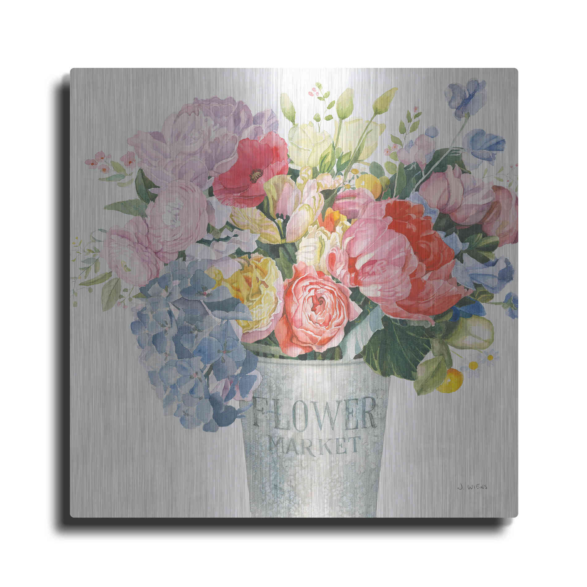 Luxe Metal Art 'Boho Bouquet XVII' by James Wiens, Metal Wall Art