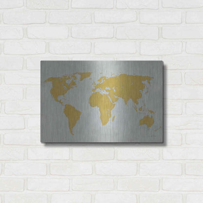 Luxe Metal Art 'Golden World' by James Wiens, Metal Wall Art,24x16