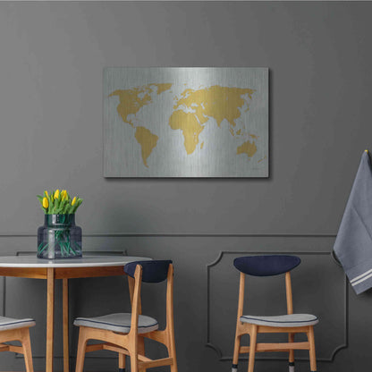 Luxe Metal Art 'Golden World' by James Wiens, Metal Wall Art,36x24