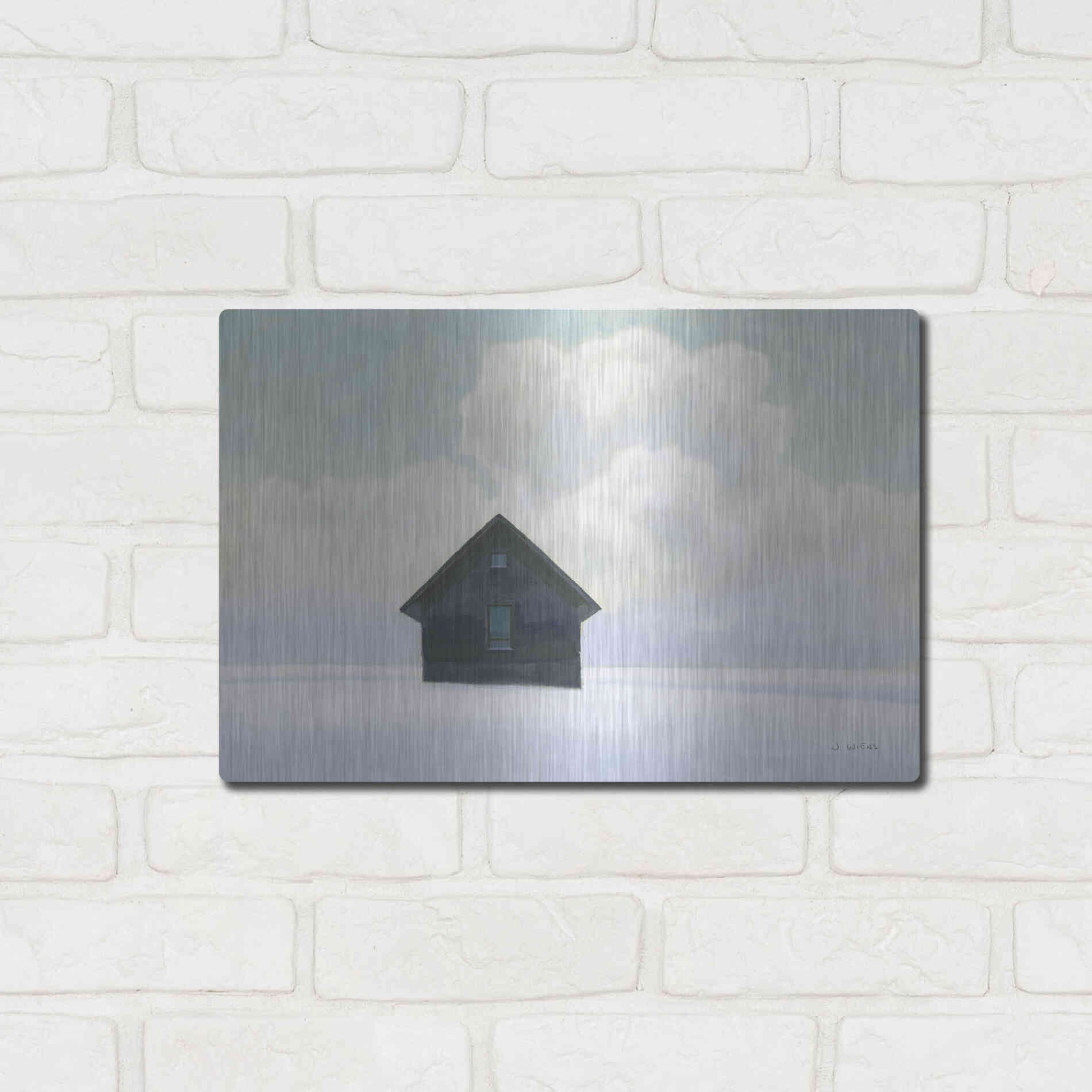 Luxe Metal Art 'Lonely Winter Landscape I' by James Wiens, Metal Wall Art,16x12