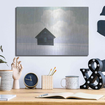 Luxe Metal Art 'Lonely Winter Landscape I' by James Wiens, Metal Wall Art,16x12