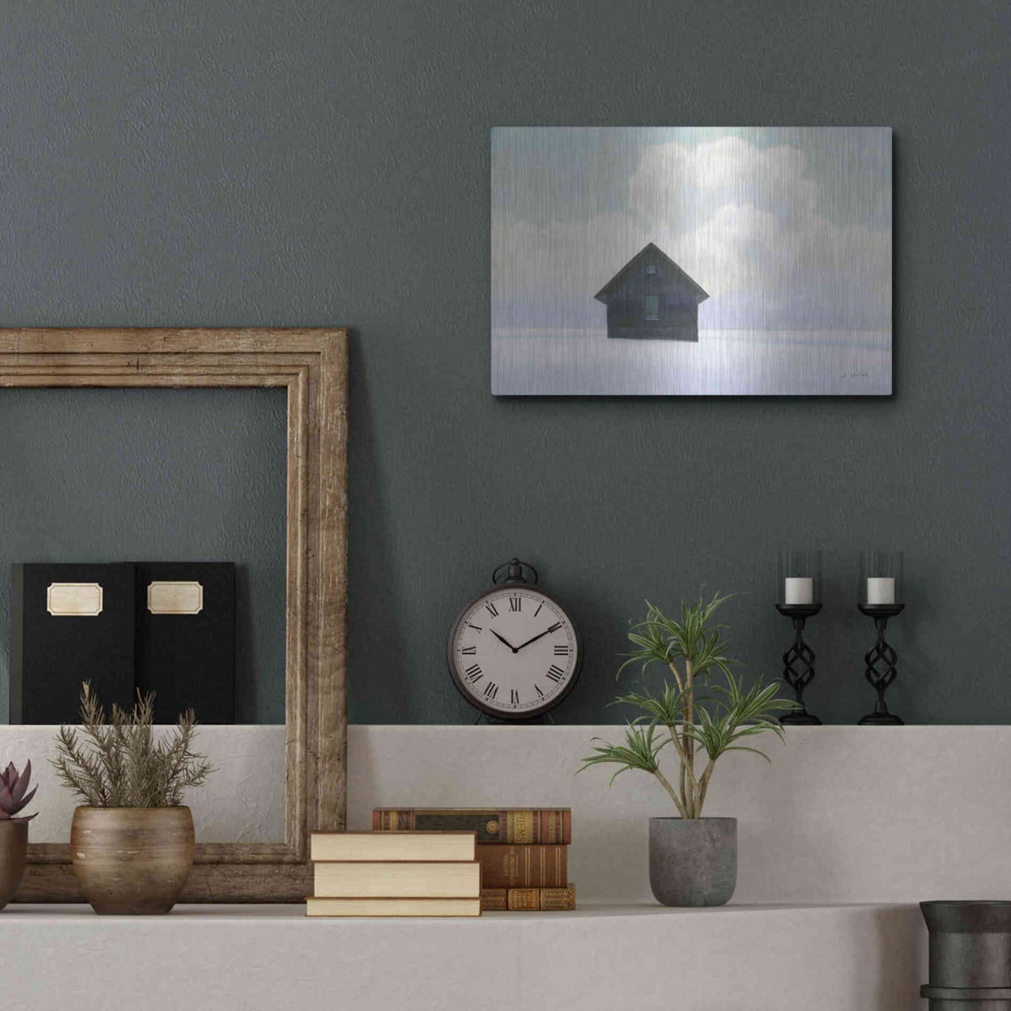 Luxe Metal Art 'Lonely Winter Landscape I' by James Wiens, Metal Wall Art,16x12