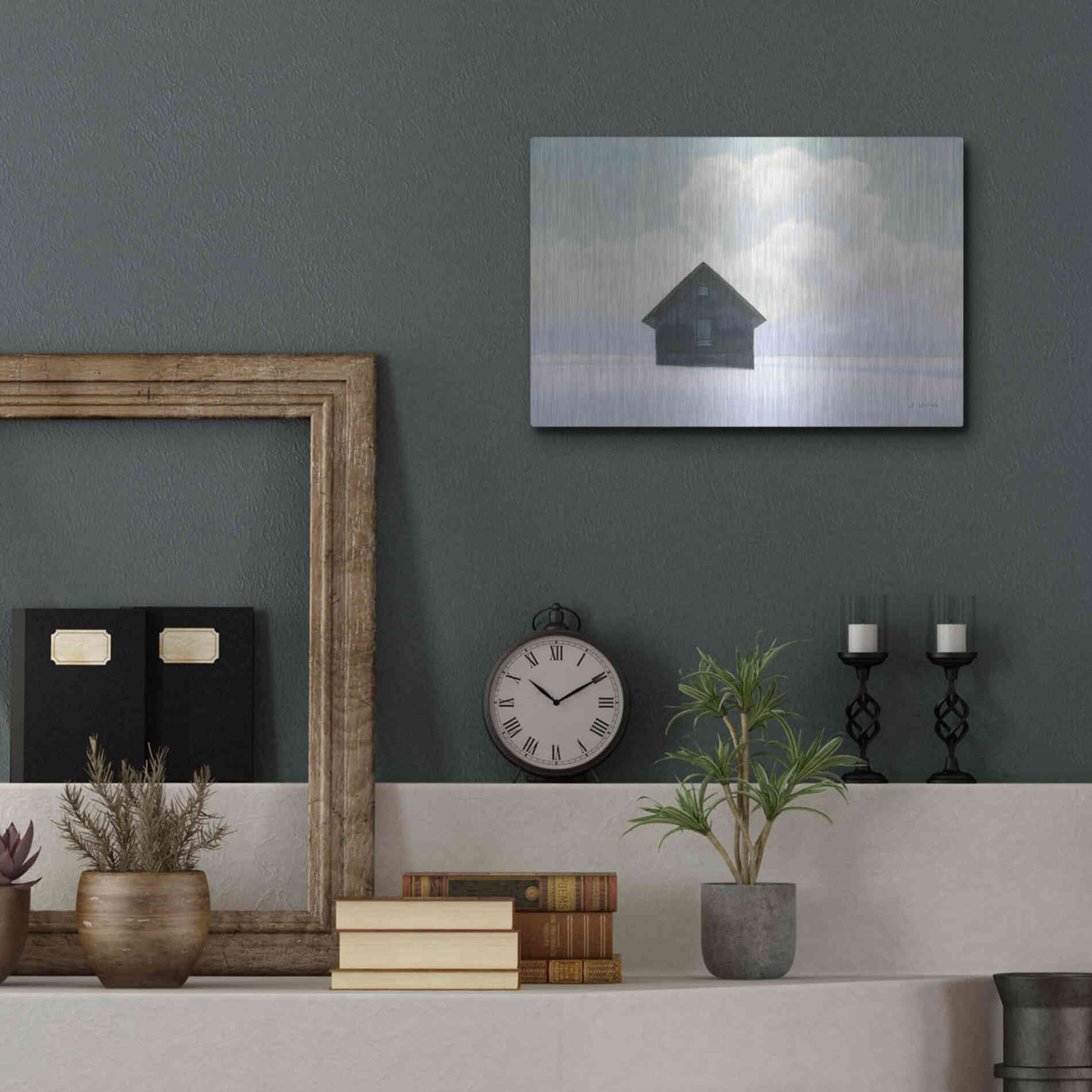 Luxe Metal Art 'Lonely Winter Landscape I' by James Wiens, Metal Wall Art,16x12