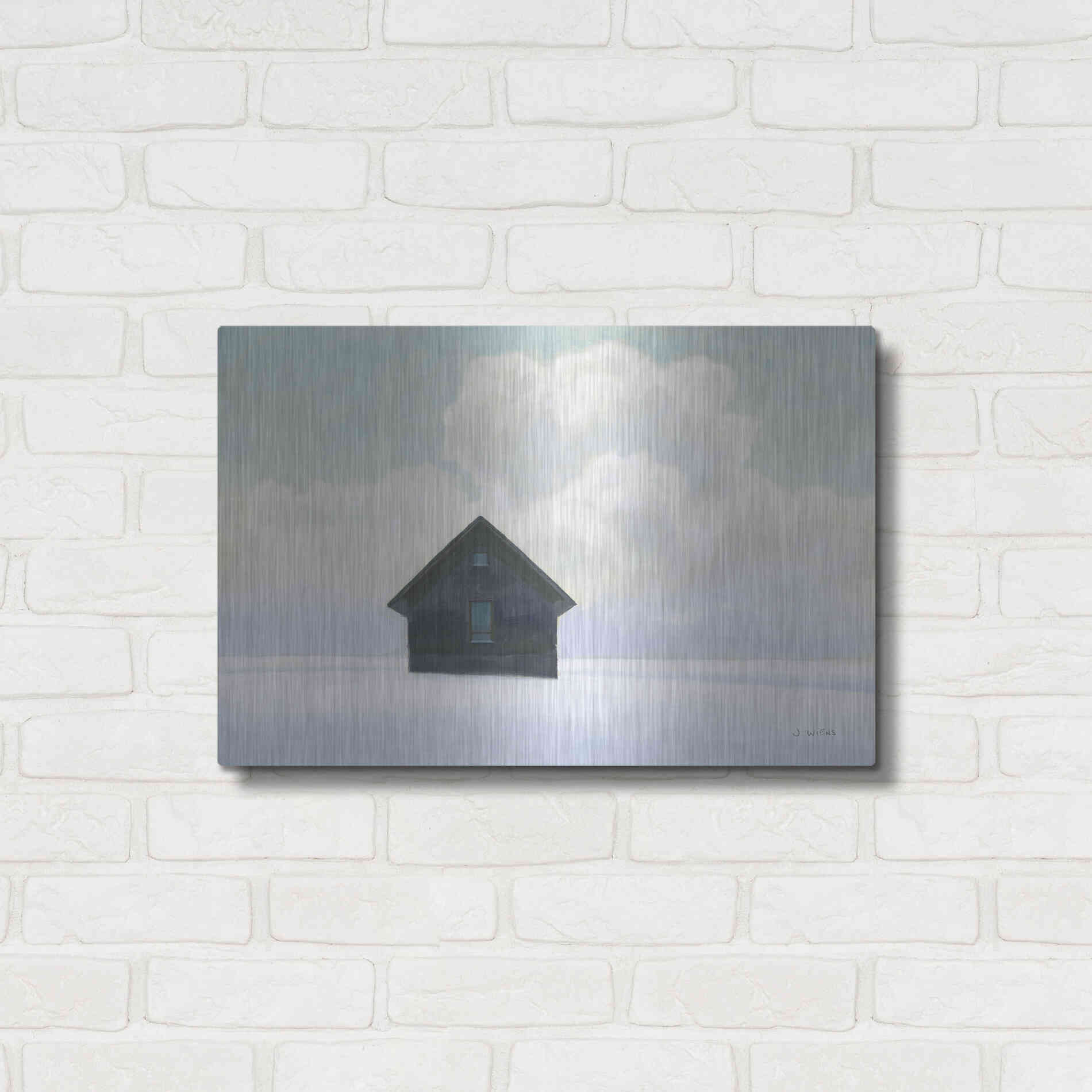 Luxe Metal Art 'Lonely Winter Landscape I' by James Wiens, Metal Wall Art,24x16