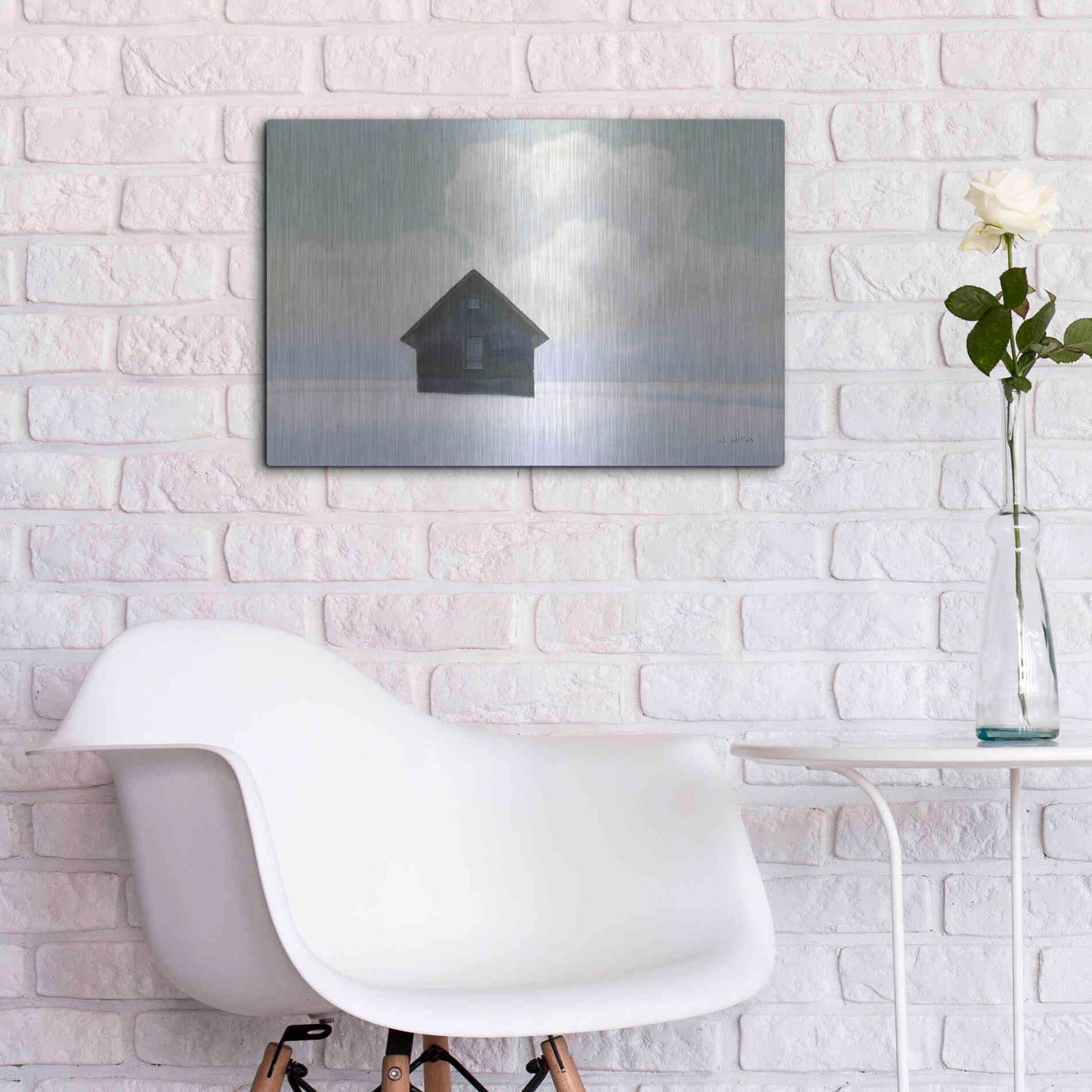 Luxe Metal Art 'Lonely Winter Landscape I' by James Wiens, Metal Wall Art,24x16