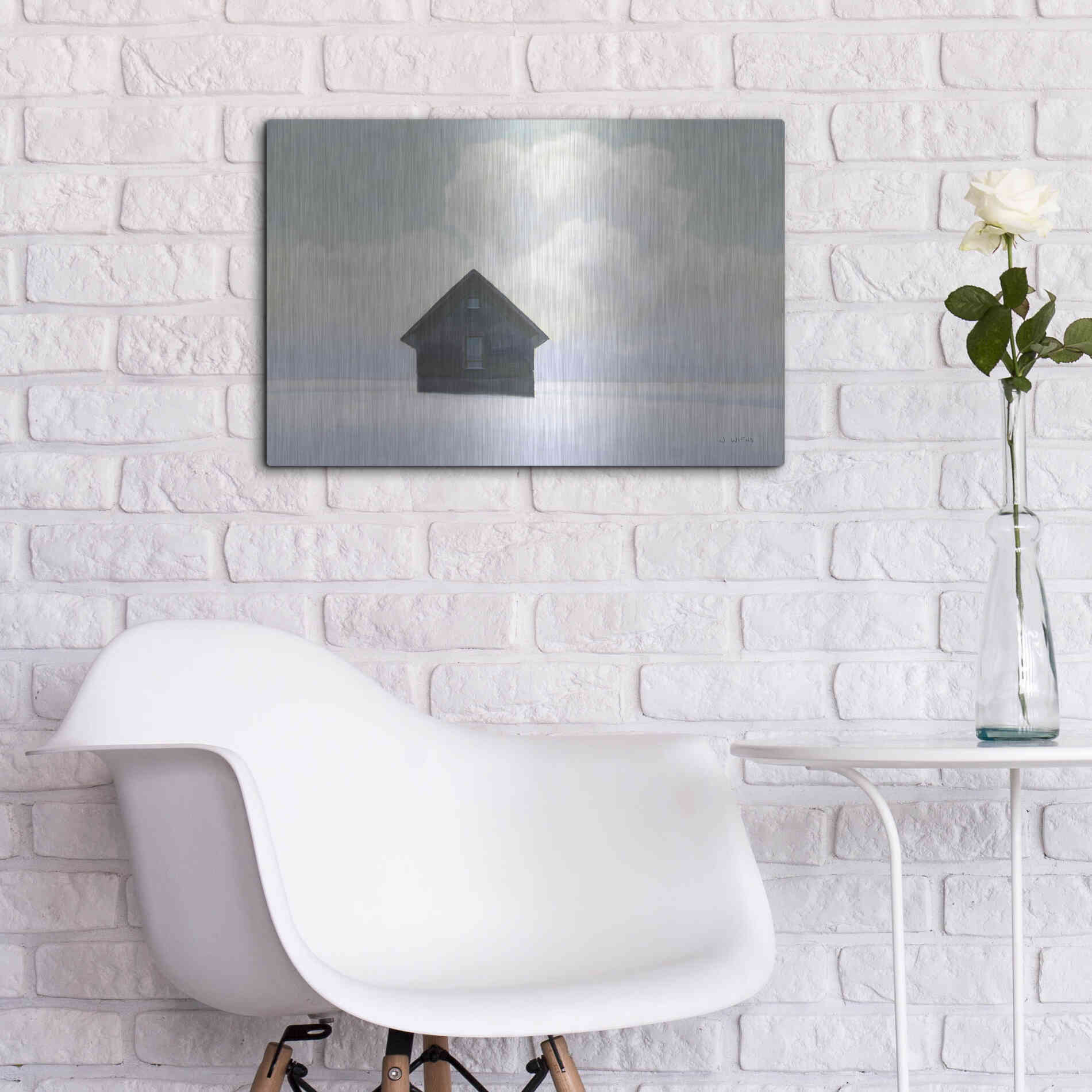 Luxe Metal Art 'Lonely Winter Landscape I' by James Wiens, Metal Wall Art,24x16