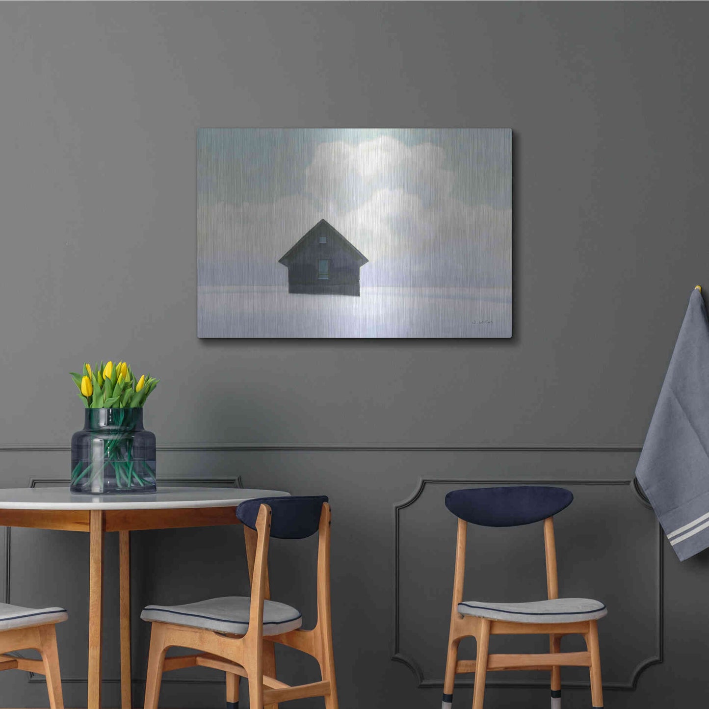 Luxe Metal Art 'Lonely Winter Landscape I' by James Wiens, Metal Wall Art,36x24
