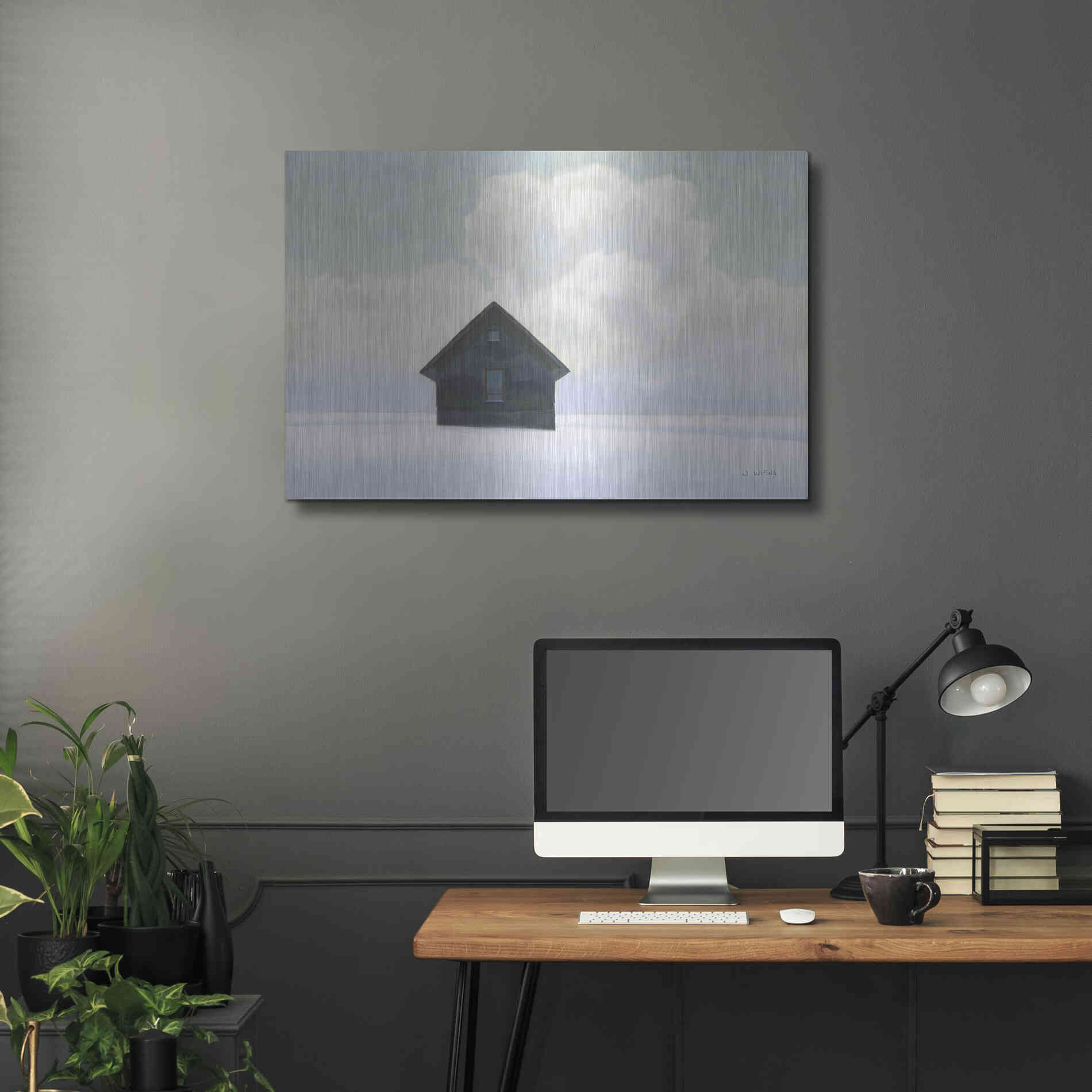 Luxe Metal Art 'Lonely Winter Landscape I' by James Wiens, Metal Wall Art,36x24