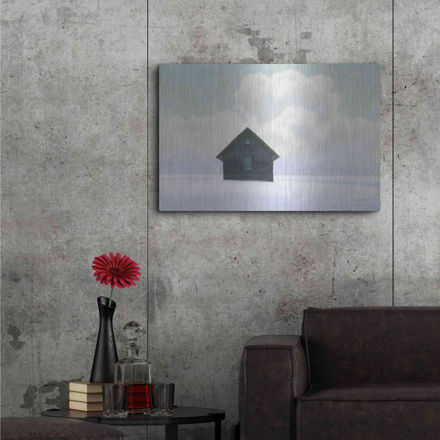 Luxe Metal Art 'Lonely Winter Landscape I' by James Wiens, Metal Wall Art,36x24