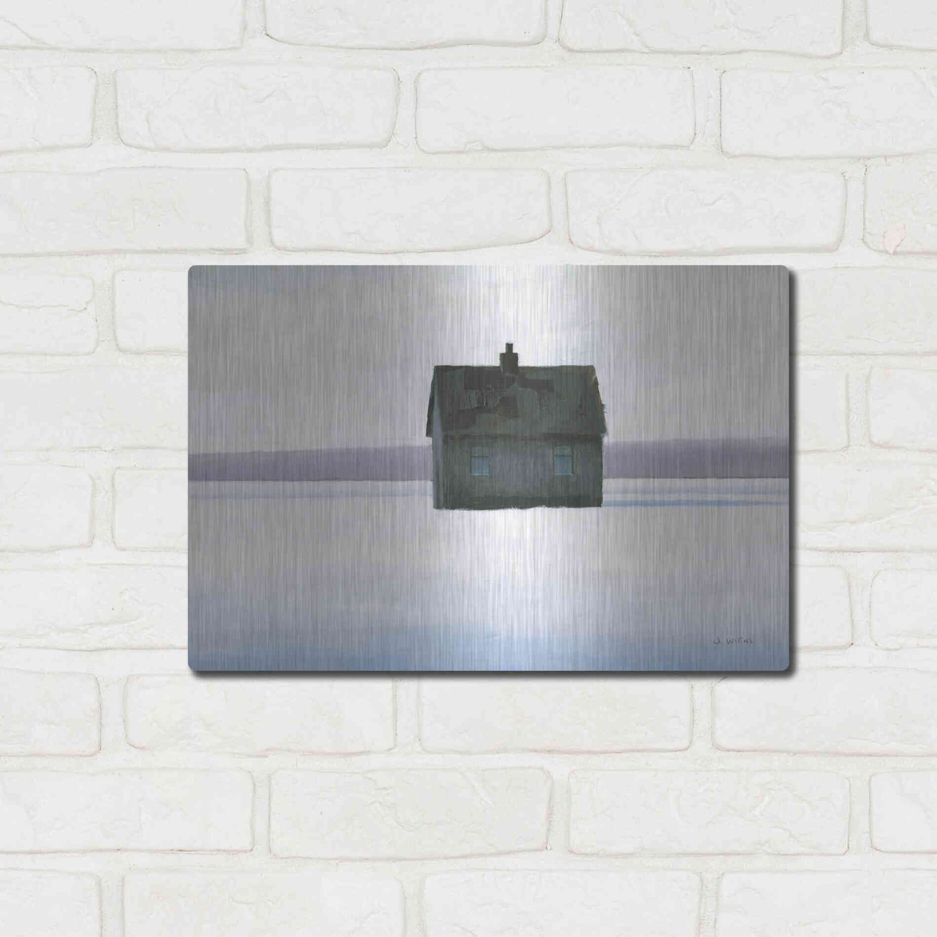 Luxe Metal Art 'Lonely Winter Landscape II' by James Wiens, Metal Wall Art,16x12