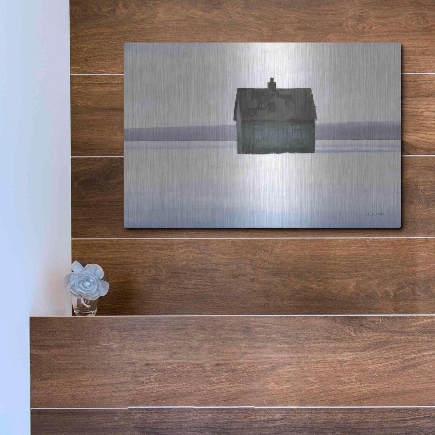Luxe Metal Art 'Lonely Winter Landscape II' by James Wiens, Metal Wall Art,16x12