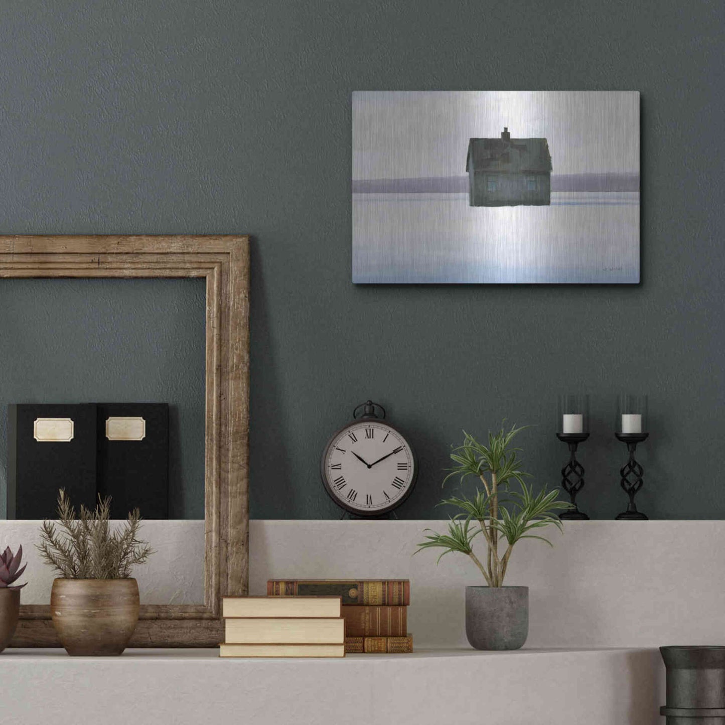 Luxe Metal Art 'Lonely Winter Landscape II' by James Wiens, Metal Wall Art,16x12