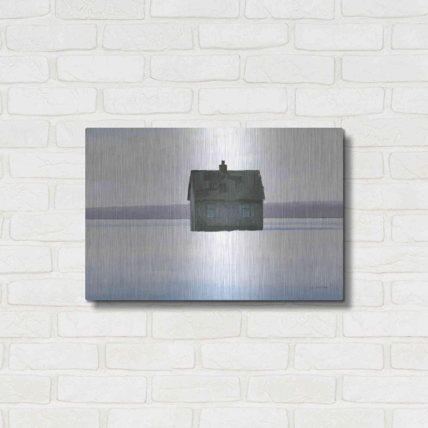 Luxe Metal Art 'Lonely Winter Landscape II' by James Wiens, Metal Wall Art,24x16