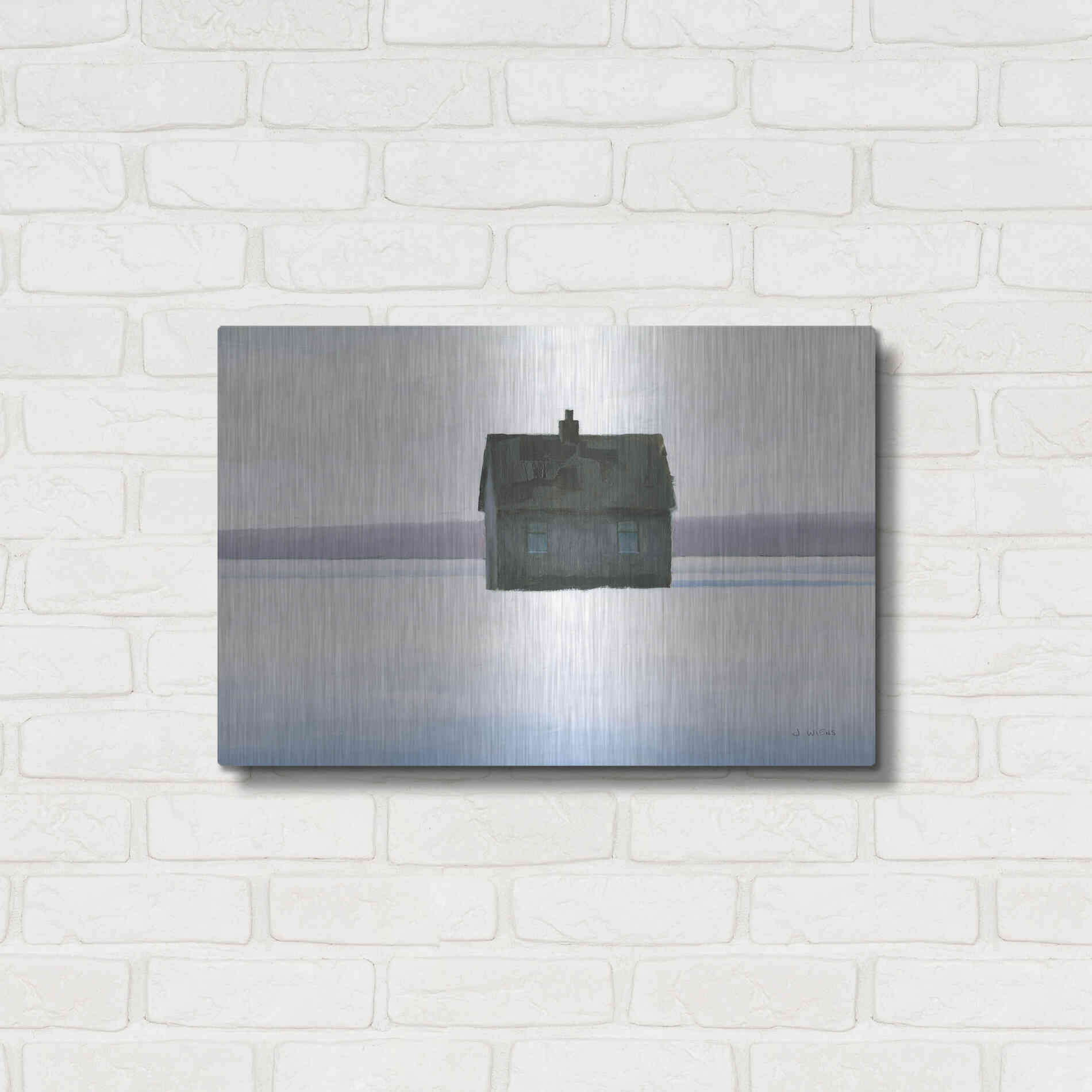 Luxe Metal Art 'Lonely Winter Landscape II' by James Wiens, Metal Wall Art,24x16