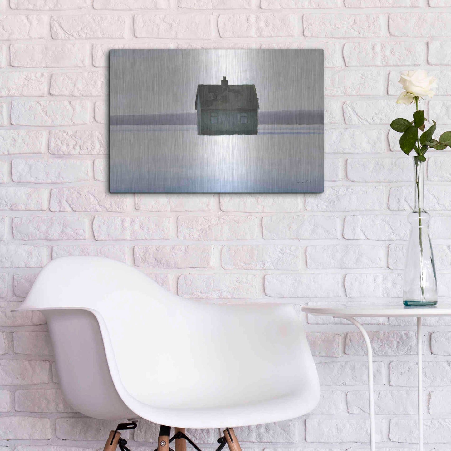 Luxe Metal Art 'Lonely Winter Landscape II' by James Wiens, Metal Wall Art,24x16
