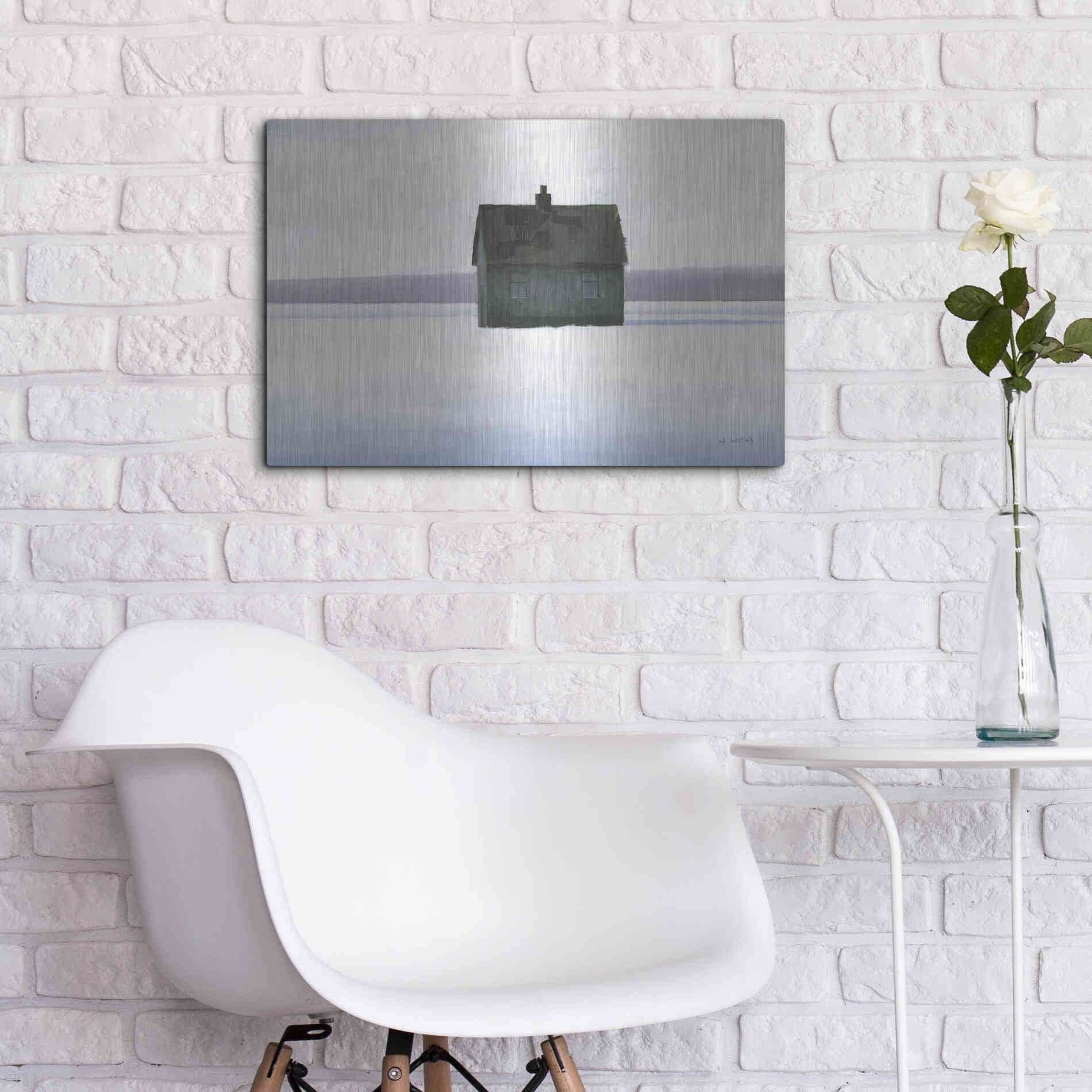 Luxe Metal Art 'Lonely Winter Landscape II' by James Wiens, Metal Wall Art,24x16