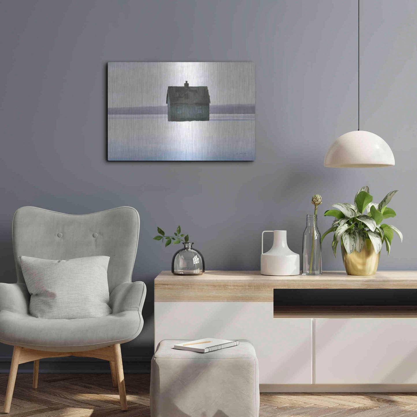 Luxe Metal Art 'Lonely Winter Landscape II' by James Wiens, Metal Wall Art,24x16