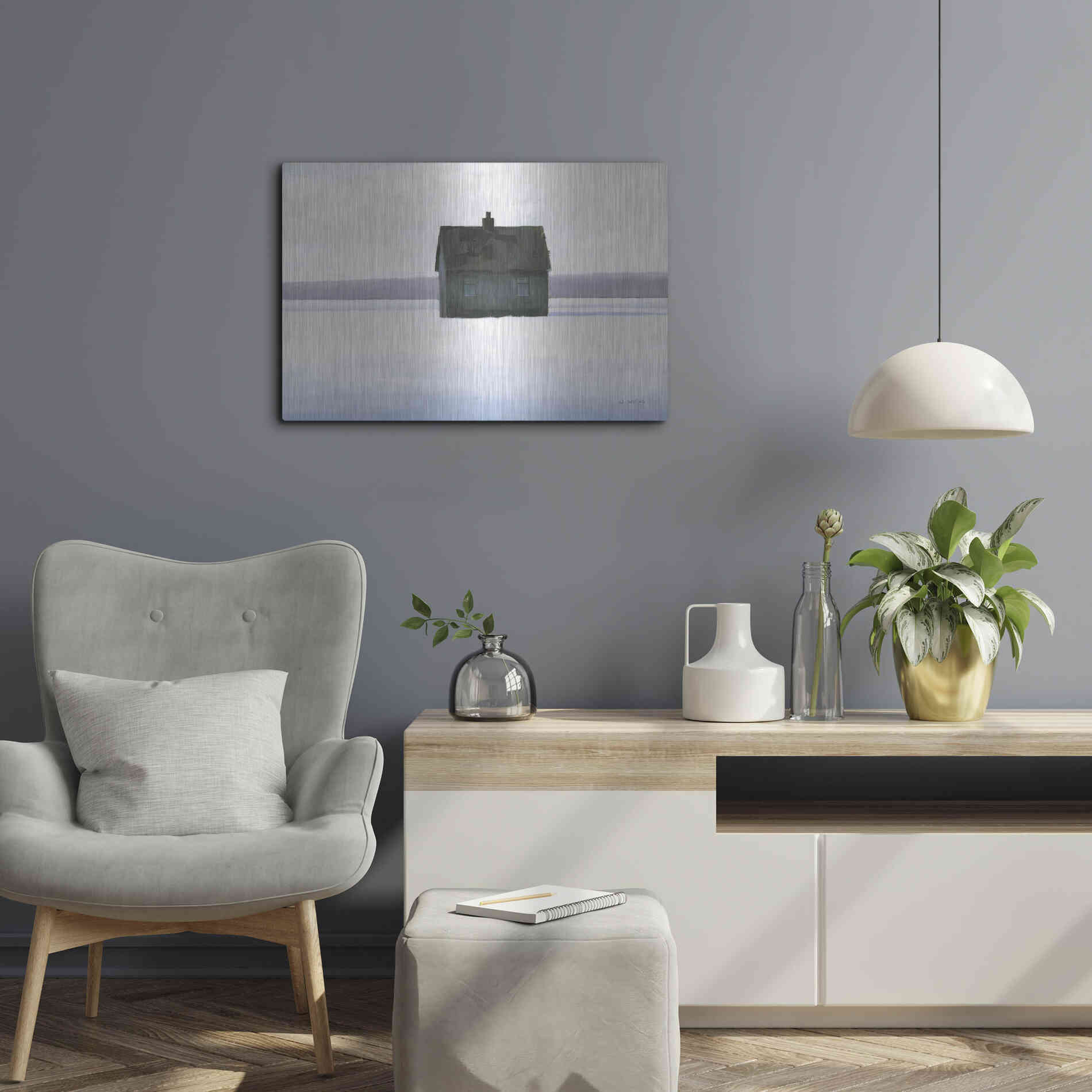 Luxe Metal Art 'Lonely Winter Landscape II' by James Wiens, Metal Wall Art,24x16
