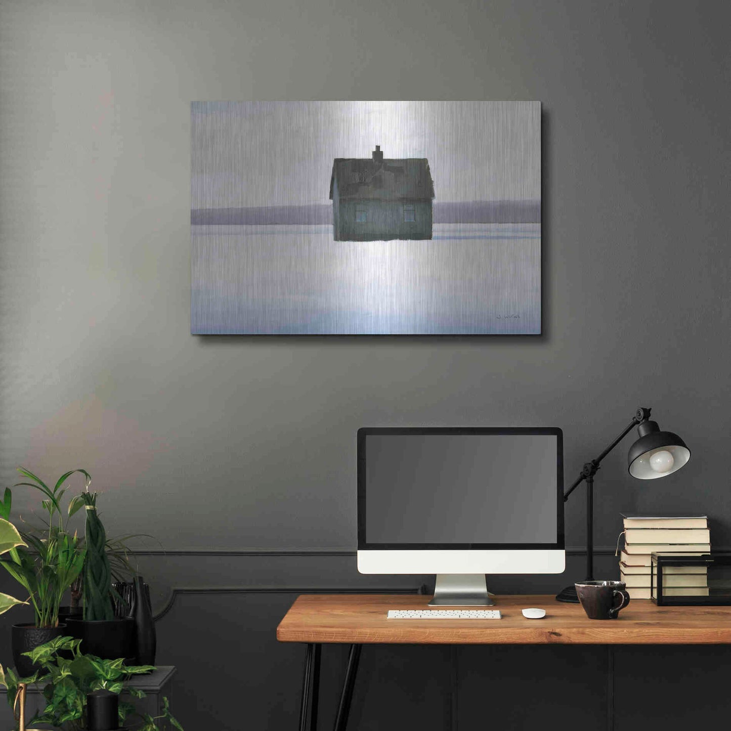 Luxe Metal Art 'Lonely Winter Landscape II' by James Wiens, Metal Wall Art,36x24