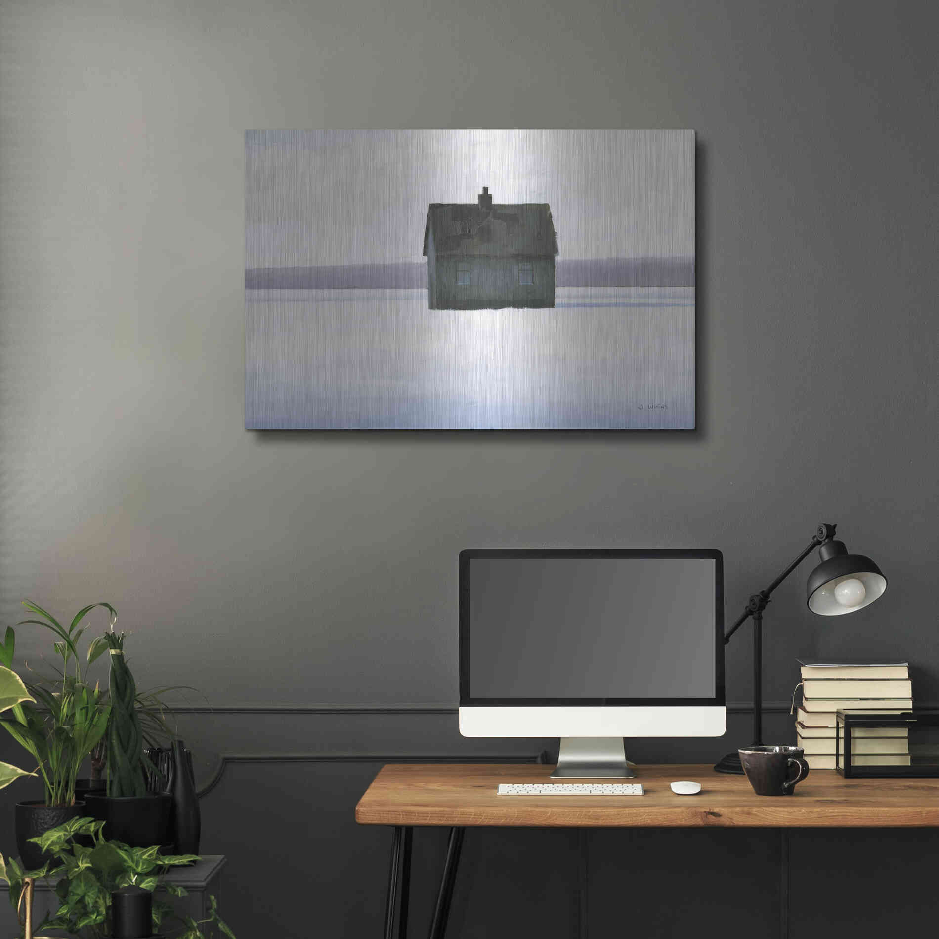 Luxe Metal Art 'Lonely Winter Landscape II' by James Wiens, Metal Wall Art,36x24