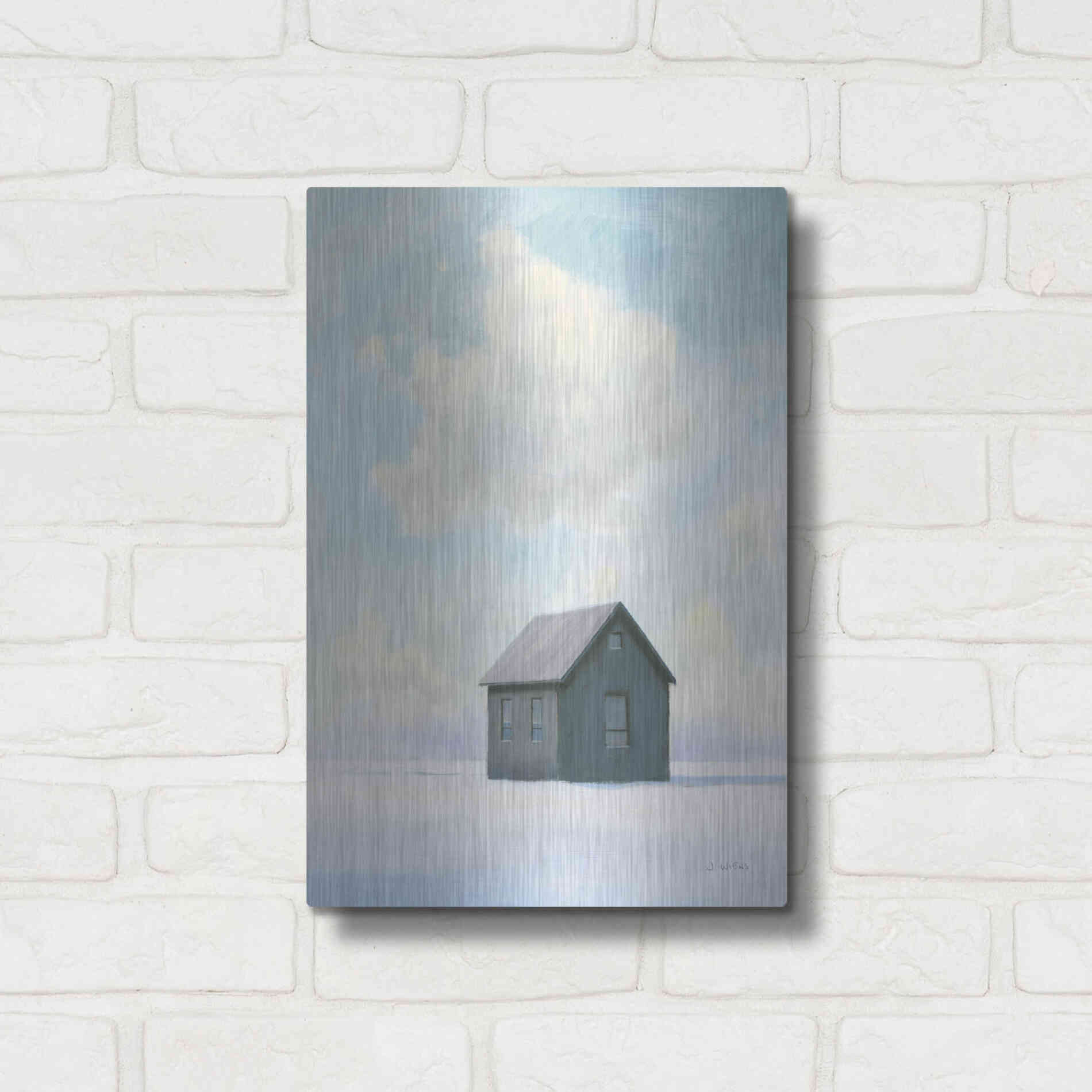 Luxe Metal Art 'Lonely Winter Landscape III' by James Wiens, Metal Wall Art,12x16