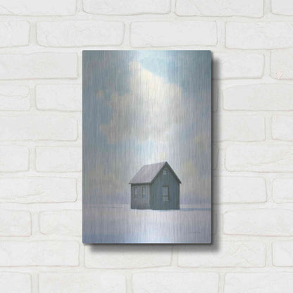 Luxe Metal Art 'Lonely Winter Landscape III' by James Wiens, Metal Wall Art,12x16