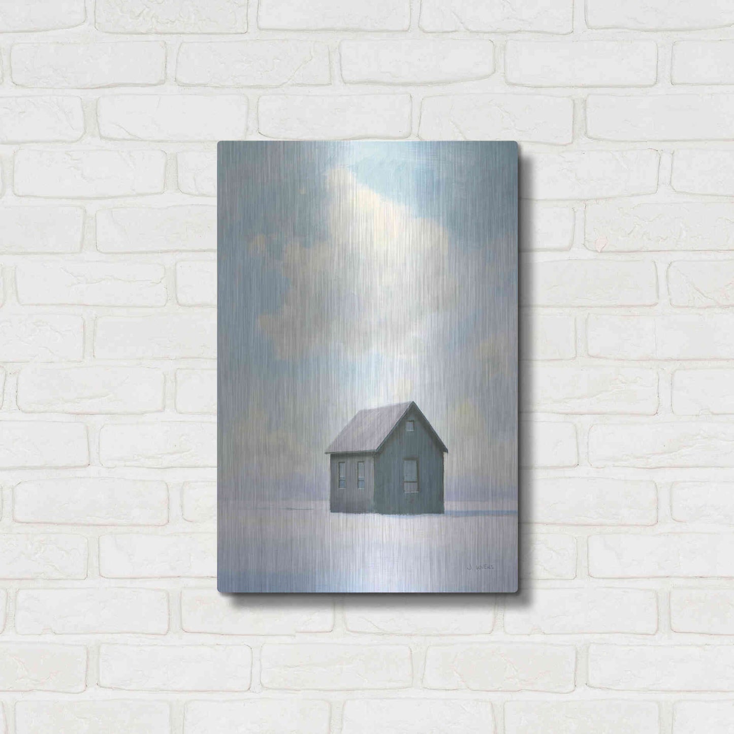 Luxe Metal Art 'Lonely Winter Landscape III' by James Wiens, Metal Wall Art,16x24