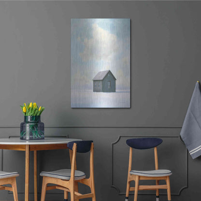 Luxe Metal Art 'Lonely Winter Landscape III' by James Wiens, Metal Wall Art,24x36