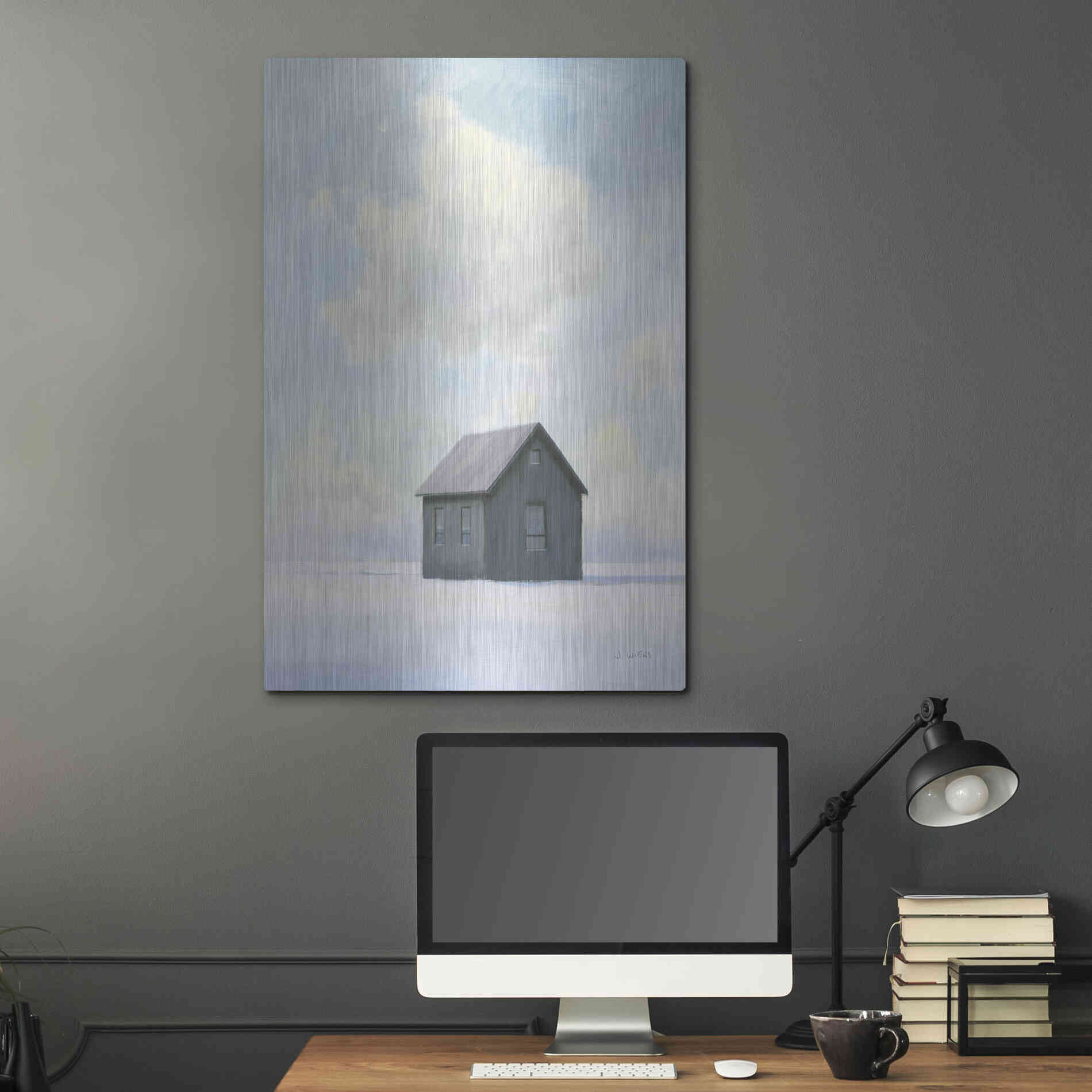 Luxe Metal Art 'Lonely Winter Landscape III' by James Wiens, Metal Wall Art,24x36