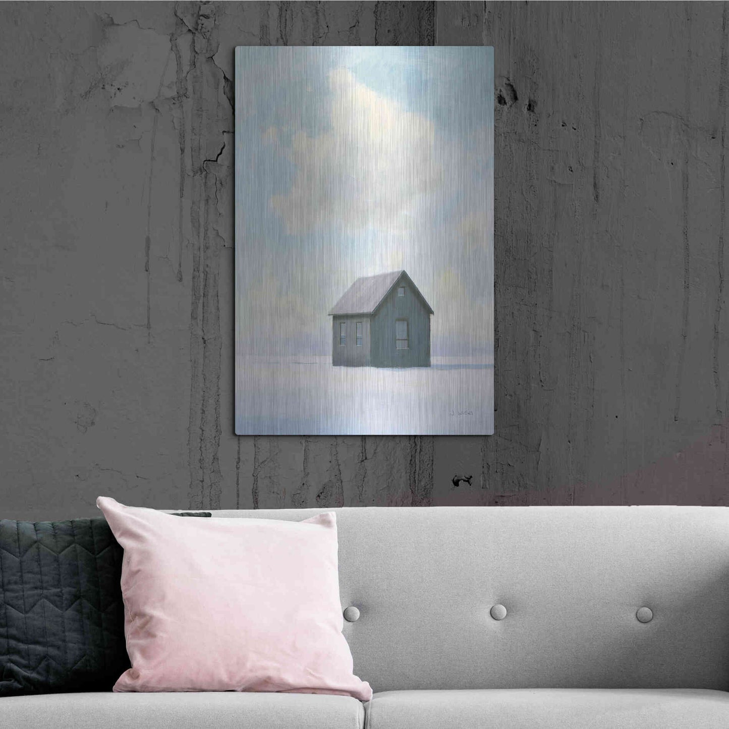 Luxe Metal Art 'Lonely Winter Landscape III' by James Wiens, Metal Wall Art,24x36